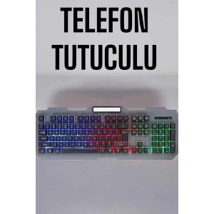 Q Klavye Rgb Işıklı Klavye Ve Mouse Seti Kablolu Mouse Hediyeliş