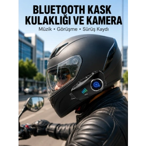 Q28 Kameralı Motosiklet Kask Kulaklık Bluetooth 5.3 Su Geçirmez 1080p Hd Yeni Nesil