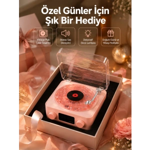 Retro Bluetooth Hoparlör – Yumuşak Gece Lambası Ve Saat Göstergeli Yeni Nesil