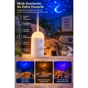 Romantik Atmosfer İçin Ay Yıldız Projeksiyonlu Gece Lambası