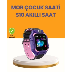S10 Mor Akıllı Çocuk Saati Konum Takip Ve Güvenlik Özellikli