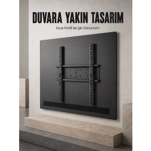 Sabit Televizyon Askı Aparatı 50-95 İnce Profil Sağlam Metal Tv Duvar Braketi