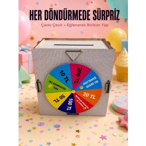 Şans Çarklı Tasarruf Kutusuahşap Para Biriktirme Oyunu