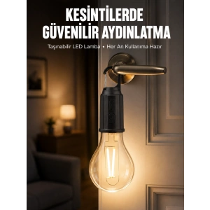 Şarjlı Aydınlatma Ampul Tasarımlı Ambians Işık Askılı Kamp Lambası