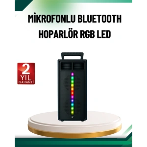Şarjlı Işıklı Bluetooth Hoparlör | Usb, Aux, Tf Kart Ve Radyo Destekli