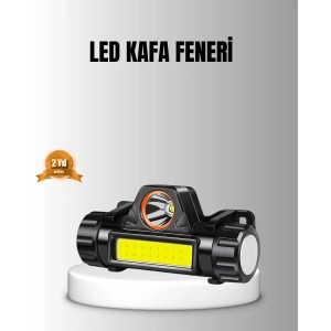 Şarjlı Led Kafa Feneri – Çift Fonksiyonlu, 200lm Işık Gücü, Ip44 Suya Dayanıklı