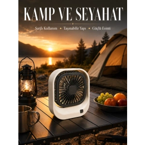 Şarjlı Masaüstü Fan Güçlü Hava Akışı Ve Sessiz Çalışma