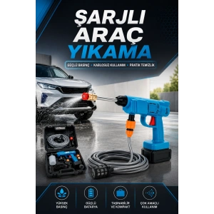 Şarjlı Oto Yıkama, Bahçe Sulama Tabancası Makinesi Yüksek Basınçlı