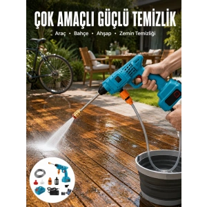 Şarjlı Oto Yıkama, Bahçe Sulama Tabancası Makinesi Yüksek Basınçlı