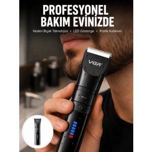 Şarjlı Tıraş Makinesi –dijital Ekranlı, Hızlı Şarjlı, Profesyonel Kesim Seti Yeni Nesil