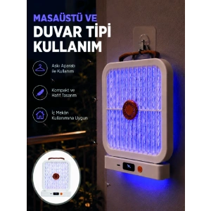 Şarjlı Uv Işıklı Sinek Öldürücü Cihaz Beyaz Elektrikli Sivrisinek Yok Edici