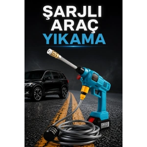 Şarjlı Ve Yüksek Basınçlı Oto Yıkama Makinesi Ve Sulama Tabancası Bahçe Yıkama Makinesi