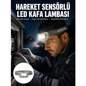 Şarjlı Wave Sensörlü Led Kafa Feneri Outdoor Kullanım Yeni Nesil