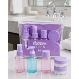 Şeffaf Seyahat Dolum Şişesi Seti 5 Parça Kozmetik Organizer