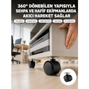 Sehpa Ve Ekipmanlar İçin 4 Cm Kilitsiz Ayak Tekli