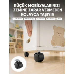 Sehpa Ve Ekipmanlar İçin Kilitsiz 4 Cm Ayak 4’lü