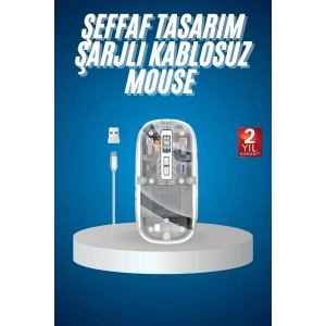 Sessiz Tıklama Çift Modlu Bluetooth Ve Alıcı Şeffaf Mouse Fare