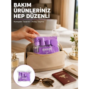Seyahat Bakım Seti 5 Parça Sızdırmaz Şeffaf Kapaklı 30ml Yeni Nesil