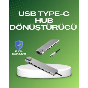 Seyahat Dostu 8‑in‑1 Hub – Şarj & Veri & Video & Ağ İçin Eksiksiz Çözüm