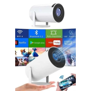 Sinema Projektörü Android Hdmı Usb Wifi Ses Çıkışlı Ayaklı Projeksiyon Taşınabilir
