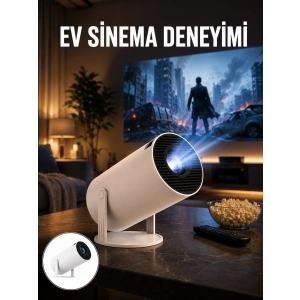 Sinema Projektörü Android Hdmı Usb Wifi Ses Çıkışlı Ayaklı Projeksiyon Taşınabilir Yeni Nesil