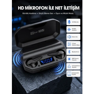 Siyah Profesyonel Kulaklık Hd Mikrofonlu Çağrı Cevaplayabilen
