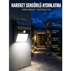 Solar Güneş Enerji Panelli Sensörlü Lamba Enerji Tasarruflu