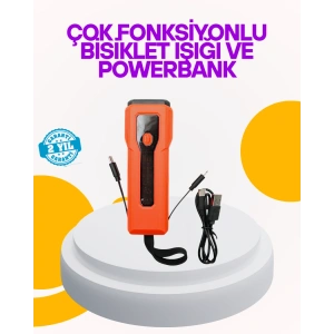 Su Geçirmez Bisiklet Işığı 5000 Mah Powerbankli Ön Far