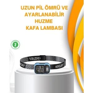 Su Geçirmez Led Kafa Lambası 53 Çalışma Modu Güç Ekranlı