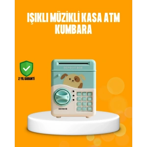Su Yeşili Atm Kasa Görünümlü Elektronik Şifreli Çocuk Kumbarası