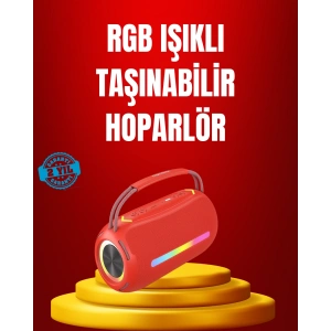 Suya Dayanıklı 20w Rgb Hoparlör Bluetooth, Usb, Sd Kart Ve Aux Girişli