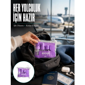 Taşınabilir 5’li Seyahat Banyo Seti Şampuanlık Sprey Krem Kutusu Yeni Nesil