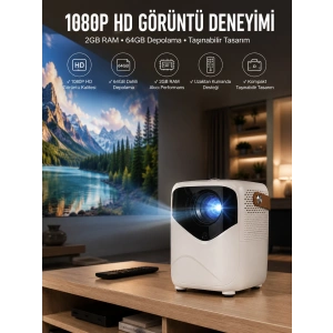 Taşınabilir Android Projeksiyon Wifi Destekli 4k Multimedia Tabanlı Ev Ve Ofis Tipi