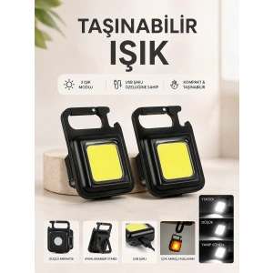 Taşınabilir Işık 3 Işık Modlu Usb Şarj Özeeliğine Sahip