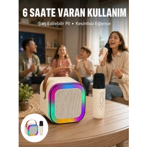 Taşınabilir Karaoke Mikrofon Seti Bluetooth Hoparlörlü Yeni Nesil