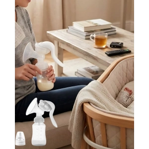 Taşınabilir Manuel Göğüs Pompası Ayarlanabilir Vakumlu 180 Ml Şişeli