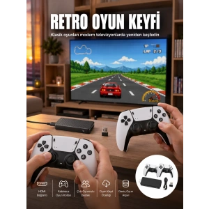 Taşınabilir Retro Oyun Çubuğu Kablosuz Oyun Kolu Seti Yeni Nesil
