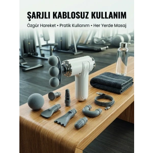 Taşınabilir Şarjlı Kas Masaj Tabancası Derin Doku Masajı İçin 8 Başlıklı Profesyonel Cihaz