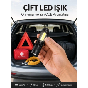 Taşınabilir Şarjlı Led Fener - 4 Modlu, 2000lm, Ayarlanabilir Odak Yeni Nesil
