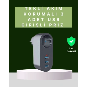 Termal Akım Korumalı 3 Usbli Güvenli Priz – Akıllı Akım Dengeleme