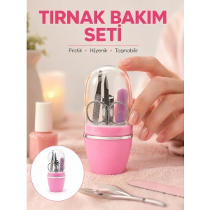 Tırnak Bakım Manikür Pedikür Seti 4 Parça Pembe Minimal Ve Dayanıklı Yeni Nesil