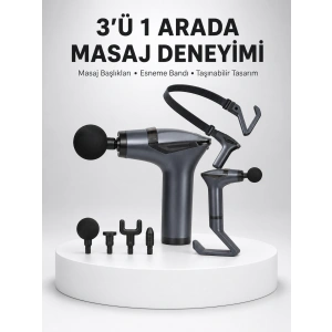 Titreşimli Şarjlı Masaj Aleti 3in1 Fonksiyonel Çok Amaçlı Model Yeni Nesil