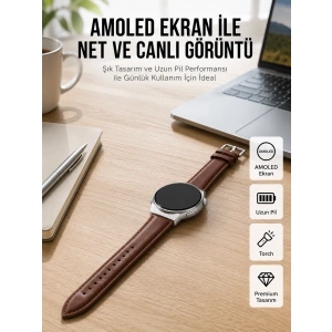 Torch Özellikli Amoled Ekranlı Akıllı Saat Uzun Pil Yeni Nesil