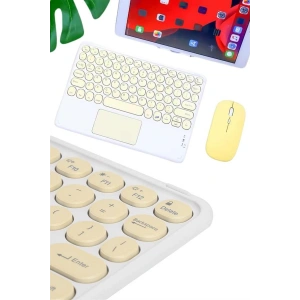 Touchpad Tüm Cihazlara Uyumlu Bluetooth Klavye Touchpad Slim Kablosuz Wifi Q Klavye