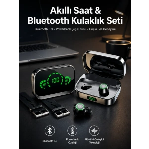 Tws Bluetooth Kulaklık Ve Akıllı Saat Uyku Takibi Nabız Ölçer Uzun Pil Ömrü