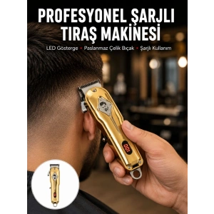 Type-c Şarjlı Lcd Ekranlı Profesyonel Saç Sakal Tıraş Makinesi Yeni Nesil