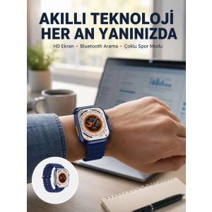 Ultra Akıllı Saat 420x480 Ips Ekran Kalp Atış Yeni Nesil