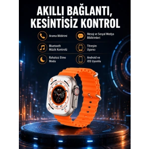 Ultra Akıllı Saat 49 Mm Çift Kordonlu Arama Cevaplama Bluetooth Bağlantılı