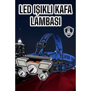 Ultra Güçlü Led Işık Şarjlı Kafa Lambası Balıkçı Lambası Kafa Feneri