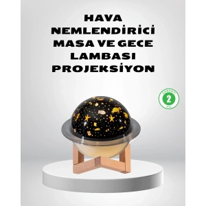 Usb Projeksiyon Gece Lambası Ve Hava Nemlendirici – Aromaterapi Destekli, Taşınabilir Mini